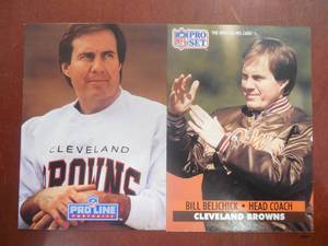 (2) 1991 Bill Belichick Rookies - Pro Set & Pro Line LK