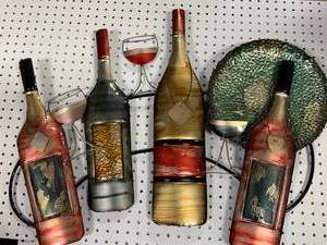 Metal Wine Artwork 32 Inch Wide