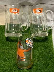 Lot of Three Vintage A & W Glasses