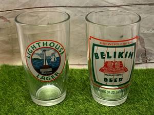 Lot of Two Belkin  Lighthouse Glasses from Belize