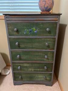 lot 6 image: Blue  Green Distressed Dresser