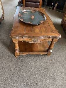 lot 121 image: Coffee Table & Metal Tray