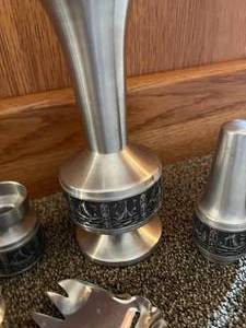 lot 157 image: Metal Vase, Candle Holders & More