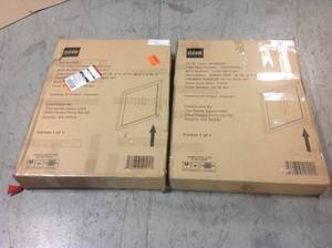 Lot of 2 24 in. W x 32 in. H Framed Rectangular Beveled Edge Bathroom Vanity Mirror in White finish by Home Decorators Collection Customer Returns See Pictures