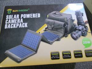 lot 53 image: solar powered camera back pack ...