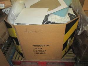 lot 90 image: palletgaylord of pillows , tackle ...