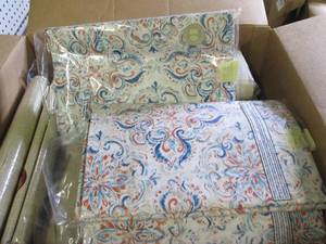 lot 135 image: box of tablecloths...