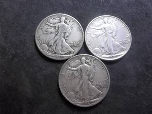 1942, 1943, 1942 S Walker Half Dollars