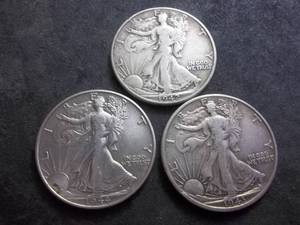 1942, 1943, 1944 Walker Half Dollars