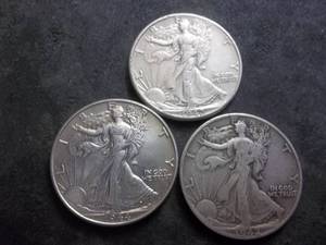 1942, 1943, 1944 Walker Half Dollars