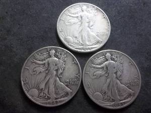 1942, 1943, 1944 Walker Half Dollars
