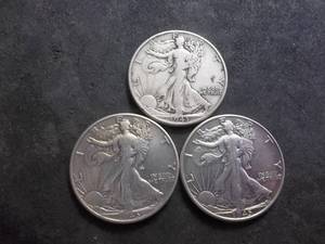 1945, 1943, 1945 Walker Half Dollars