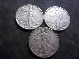 1945, 1943, 1946 Walker Half Dollars