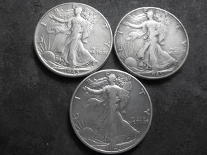 1945, 1945, 1945 Walker Half Dollars