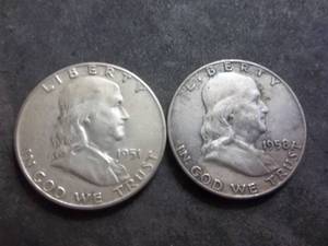 1951, 1958 D Franklin Half Dollars