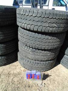 Good Year Wrangler LT27570R18 tires. Approx. 632 tread. As shown.