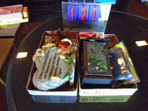 Qty of 2 flats of figurines & knick knacks. As shown.