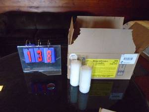Box of remembrance candles. As shown.