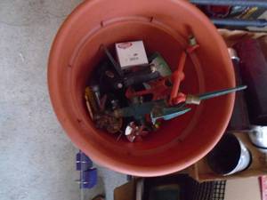 Misc buckets & household items. As shown.
