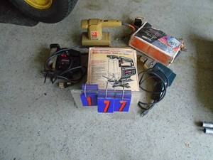 Misc group of drillsanderjigsaw. As shown.