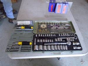 Assortment of tools. Socket set & drivers. As shown.