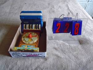 Flat with 1961 Fisher Price toy & plastic accordian. As shown.