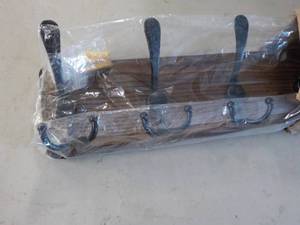 Deep Wood Wall Mounted Coat Rack wi...