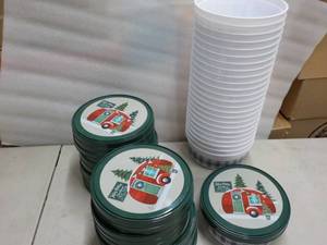 25 Xmas Plastic Tubs with Lids...