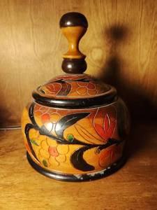 Carved Wood Dcor with Contents