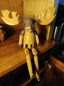 Wood Moose Dcor