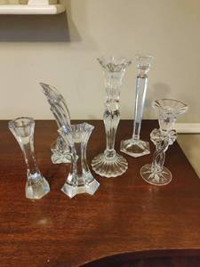 Collection of Six Crystal Candlestick Holders Including Lenox & Waterford