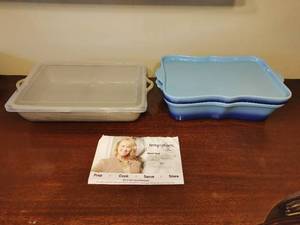 Two Casserole Dishes Marked Temp-tations by Tara