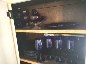 Collection of Cobalt Blue & Red Glass Dishes & Serving Items