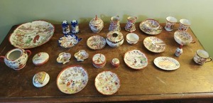Collection Of Red And White China From Japan