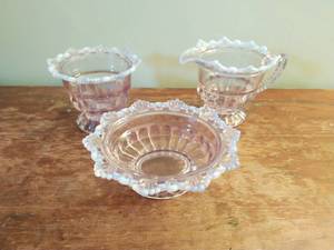 Three Old Pieces Of Westmoreland Lilac Opalescent Glassware