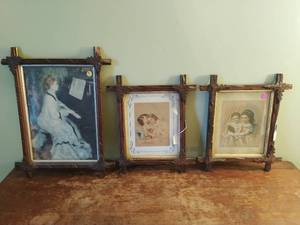 Collection Of Old Wood Framed Portraits