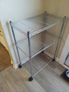 Three Tier Wire Shelf With Casters