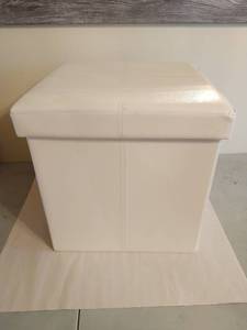 Faux Leather Storage Foot Stool