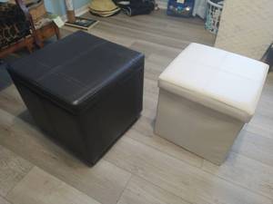 Two Storage Ottomans