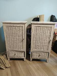 Pair of Whicker Cabinets