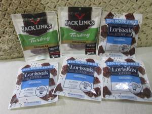 (B-1) 6 Bags Turkey Jerky and Beef ...