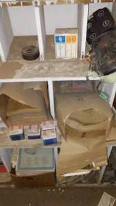 lot 224 image: Contents of Cubbies, AC Parts, Thermostats and more