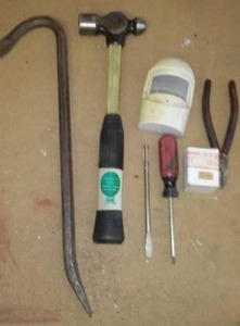 lot 90 image: 16 lb. Ballpein Hammer, Crowbar and More