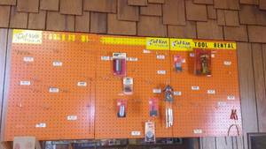lot 91 image: Peg Board with Contents, 32 in. x 6 ft.