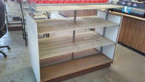 lot 97 image: Metal Rolling Display Shelf, 62 in. W x 52 in. H