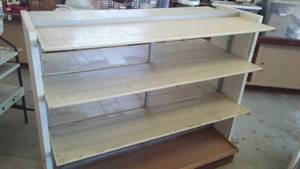 lot 133 image: Metal Rolling Display Shelf, 62 in. W x 52 in. H