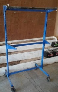 lot 155 image: Rolling Blue Shop Display. 36 W x 64 in. H