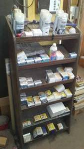 lot 201 image: Divider Organizer Rack with Contents, thermostats galore