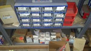 lot 266 image: (2) Shelves Parts Organizer w Contents & More