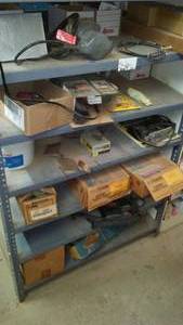 lot 301 image: (5) Shelves Sander, Jig Saw, Framing Nails